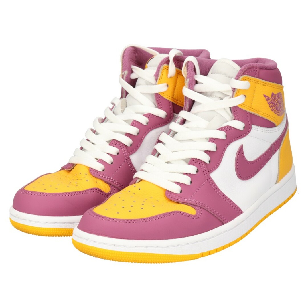 NIKE ナイキ AIR JORDAN1 RETRO HIGH OG BROTHERHOOD 555088‐706 エアジョーダン1レトロ  ブラザーフッド ハイカットスニーカー US9/27.0cm イエロー/ピンク