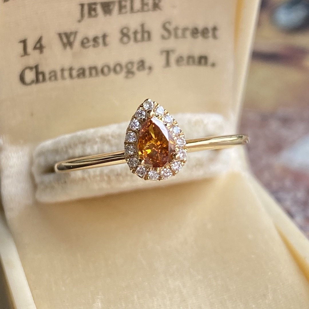 【カラーダイヤ】FANCY DEEP YELLOWISH ORANGE  レディースのアクセサリー(リング(指輪))の商品写真