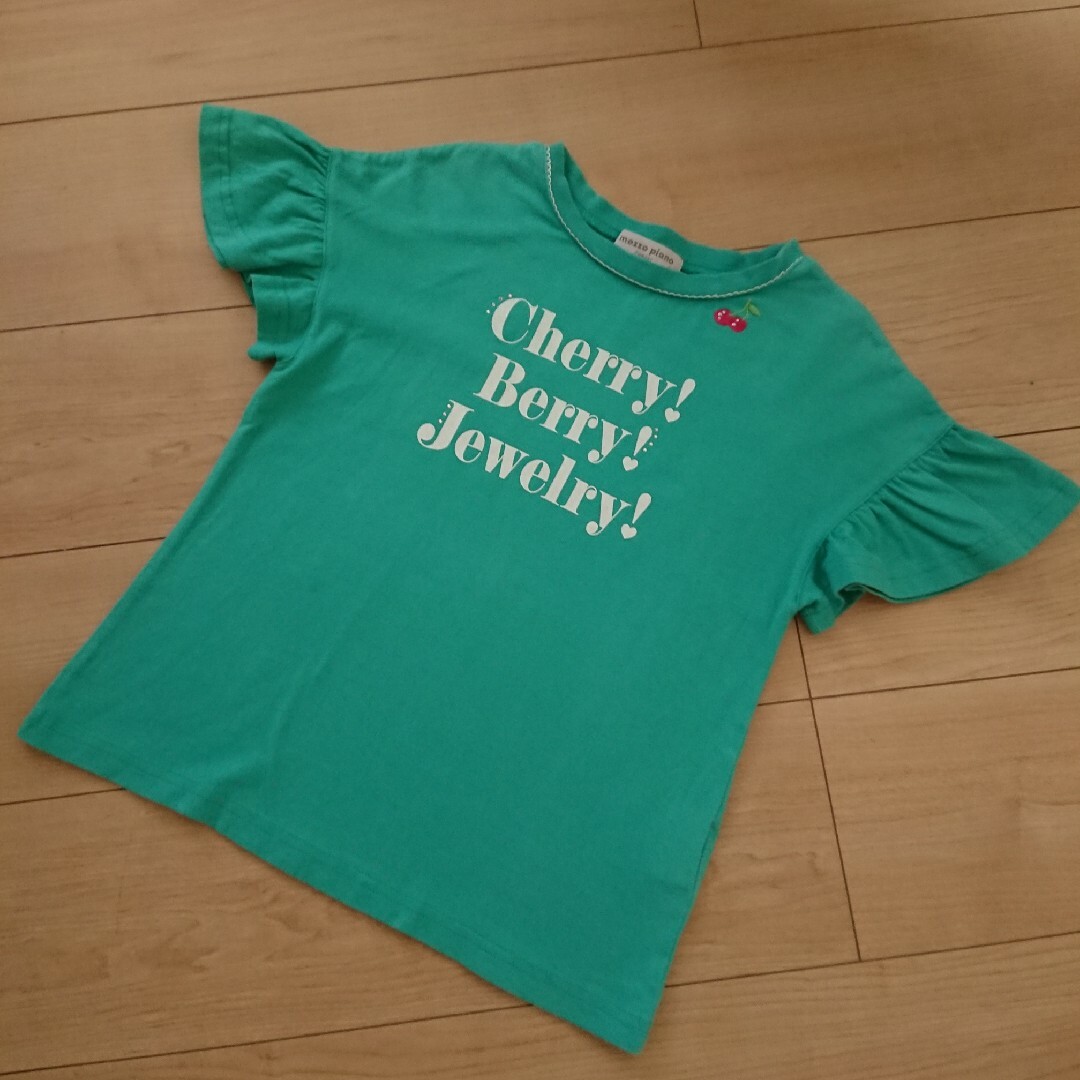 mezzo piano junior(メゾピアノジュニア)のメゾピアノ フリルスリーブ カットソー Tシャツ 140 キッズ/ベビー/マタニティのキッズ服女の子用(90cm~)(Tシャツ/カットソー)の商品写真