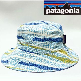 パタゴニア(patagonia)の【新品】patagonia パタゴニア①KIDS用 水玉波模様リバーシブルハット(帽子)