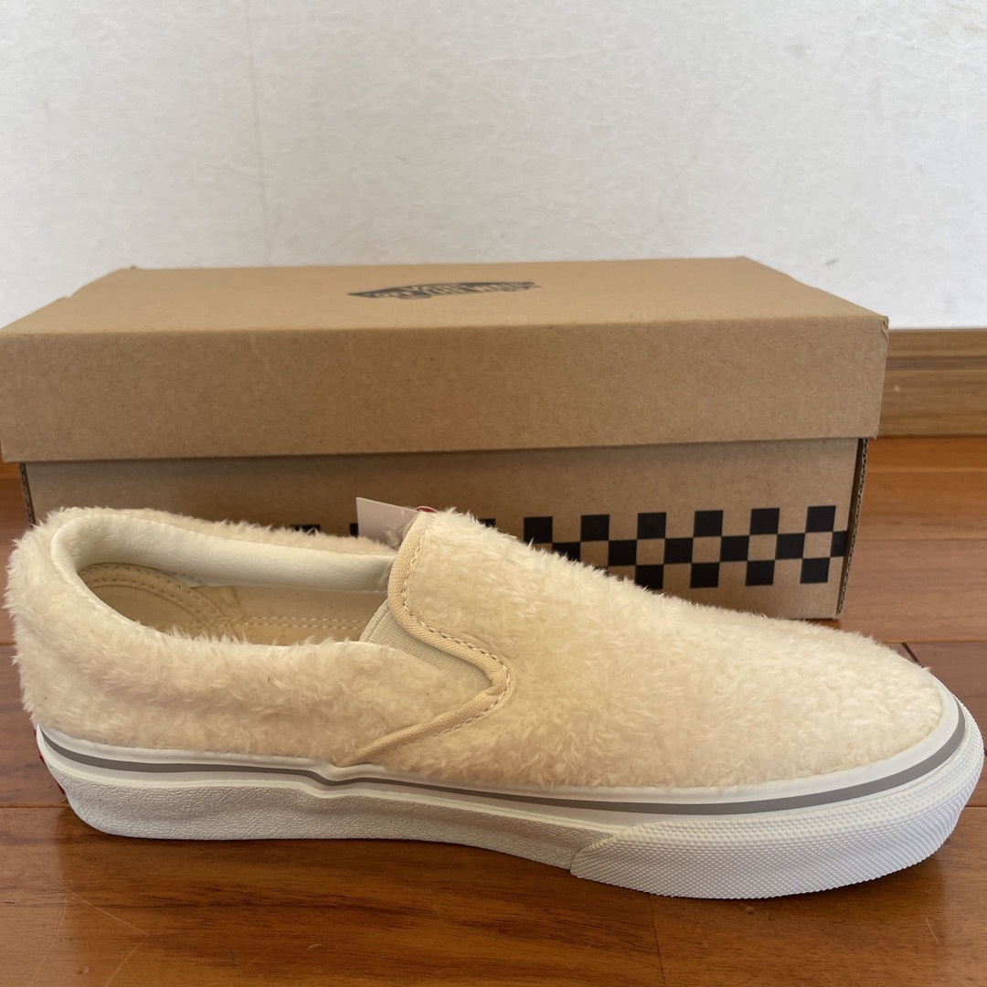 VANS(ヴァンズ)のnicoco ⭐︎様専用　Vans スリッポン   ファー　ナチュラル22cm キッズ/ベビー/マタニティのキッズ靴/シューズ(15cm~)(スリッポン)の商品写真