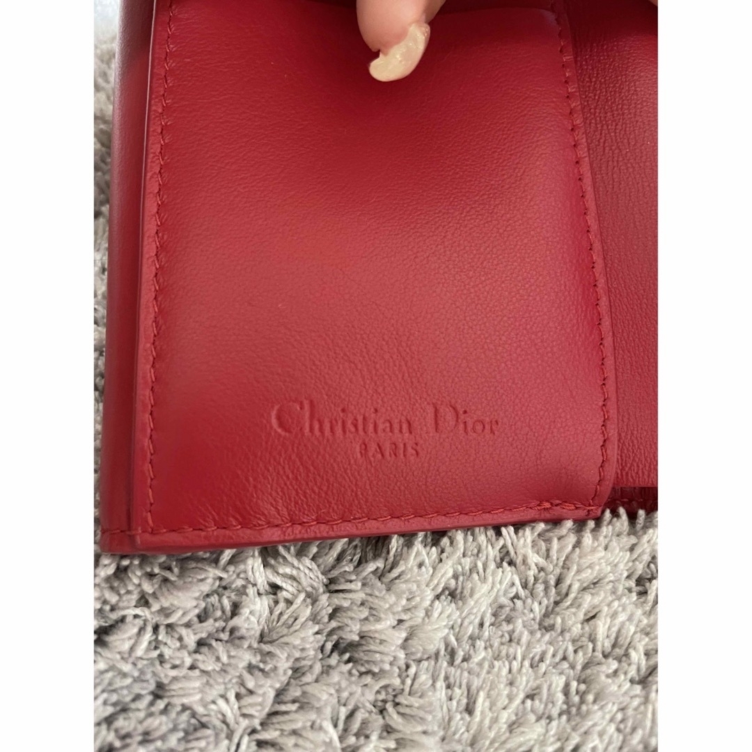 【極美品】Christian Dior 折り財布　ロゴグラム　CD柄　赤