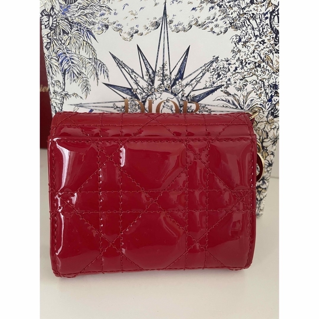 【極美品】Christian Dior 折り財布　ロゴグラム　CD柄　赤