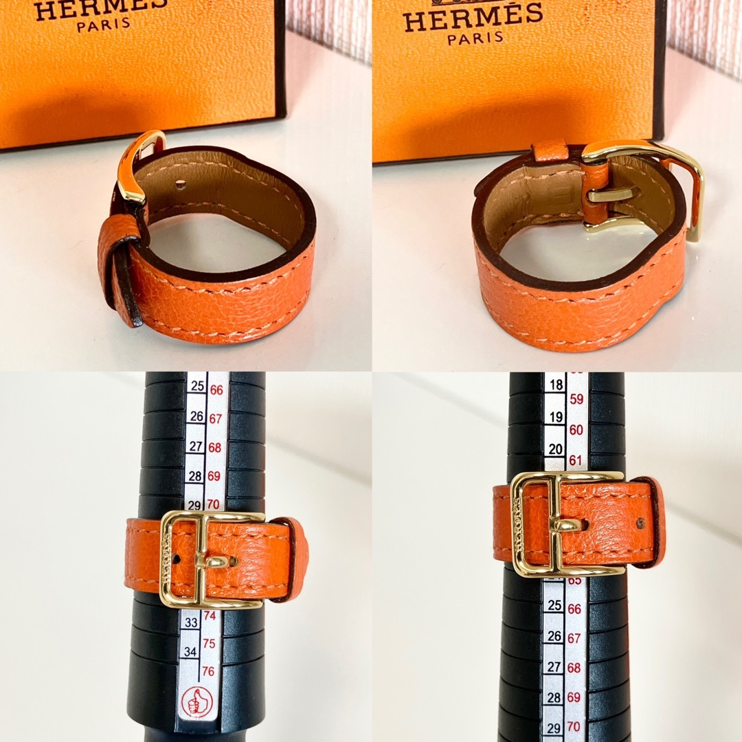 Hermes(エルメス)のHERMES エルメス ベルト スカーフリング リング オレンジ レディースのアクセサリー(リング(指輪))の商品写真