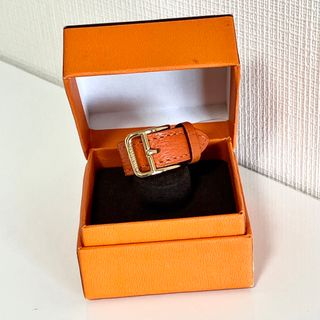 エルメス(Hermes)のHERMES エルメス ベルト スカーフリング リング オレンジ(リング(指輪))