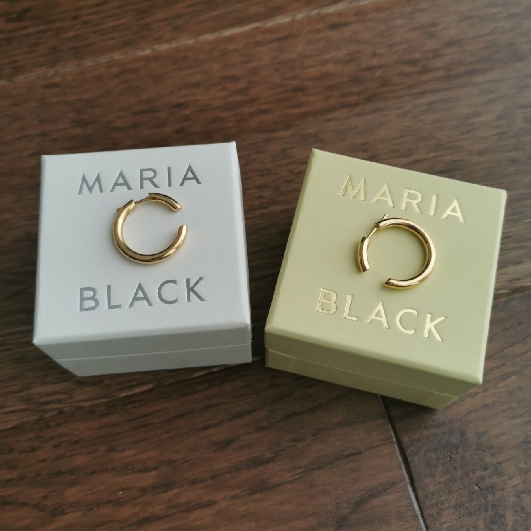 新品Maria Blackマリアブラックフープピアス両耳22KYG