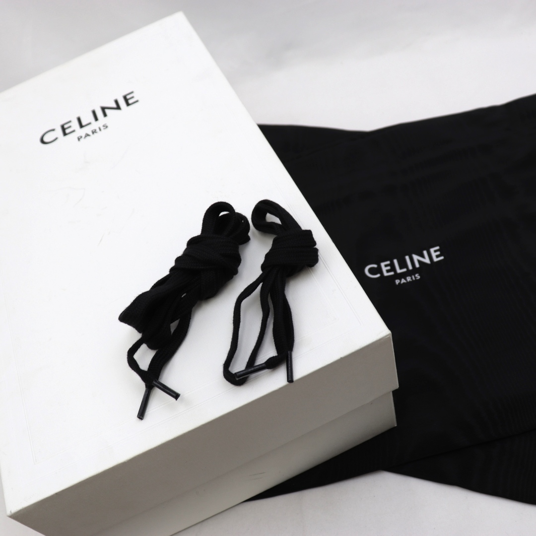 celine(セリーヌ)の未使用 セリーヌ エリオット レンガ柄 ローカット キャンバス スニーカー メンズ 黒 42 ELLIOT CELINE メンズの靴/シューズ(スニーカー)の商品写真