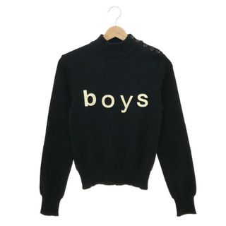 COMME des GARCONS SHIRT BOY / コムデギャルソンシャツボーイ | ロゴプリント ハイネック ニット | XS | ブラック | レディース(ニット/セーター)