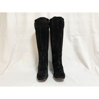 超美品 ルイヴィトン ゴールド金具 スエード ロングブーツ ヒール 36 1/2