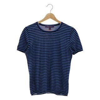 ラルフローレン(Ralph Lauren)のRALPH LAUREN / ラルフローレン | イタリア製 ボーダー ニット Tシャツ | L | ブルー | レディース(Tシャツ(半袖/袖なし))