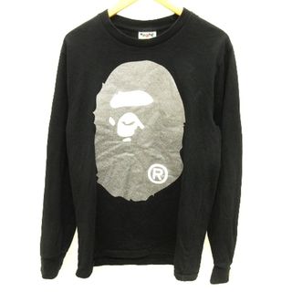 アベイシングエイプ(A BATHING APE)のアベイシングエイプ ラジカセタグ Tシャツ 長袖 プリント コットン 黒 S(Tシャツ/カットソー(七分/長袖))