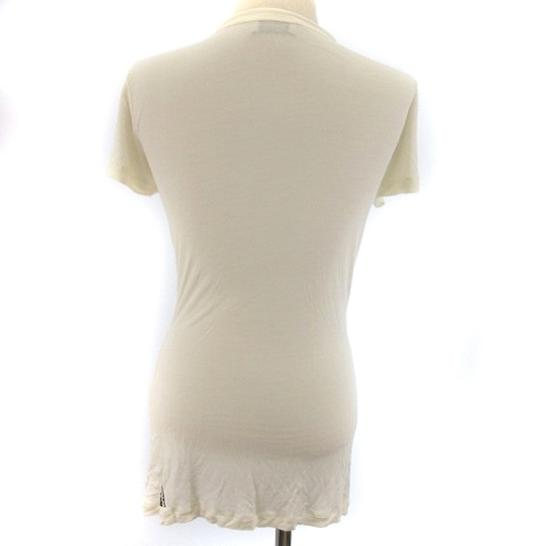 MOSCHINO(モスキーノ)のモスキーノ Tシャツ 半袖 リボン プリント 白系 アイボリー USA6 M位 レディースのトップス(Tシャツ(半袖/袖なし))の商品写真