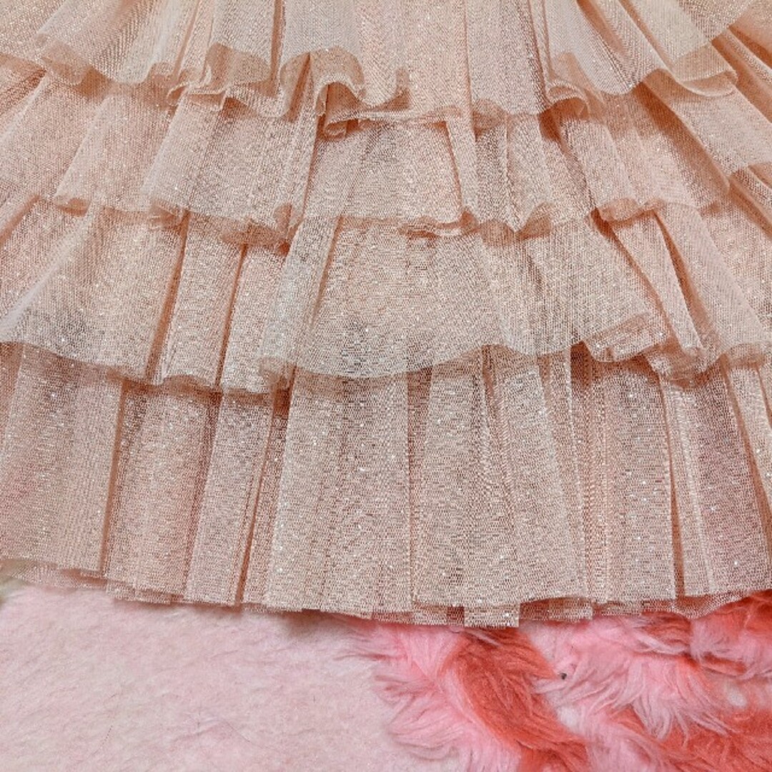 LIZ LISA(リズリサ)のリズリサ♥ピンク♥キラキラ＆ラメ♥チュール♥4段重ね❤姫❤スカート レディースのスカート(ミニスカート)の商品写真