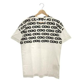 コムデギャルソン(COMME des GARCONS)の【美品】  COMME des GARCONS / コムデギャルソン | AD2018 | CDG / ロゴ クルーネックコットンTシャツ | L | ホワイト | メンズ(Tシャツ/カットソー(半袖/袖なし))