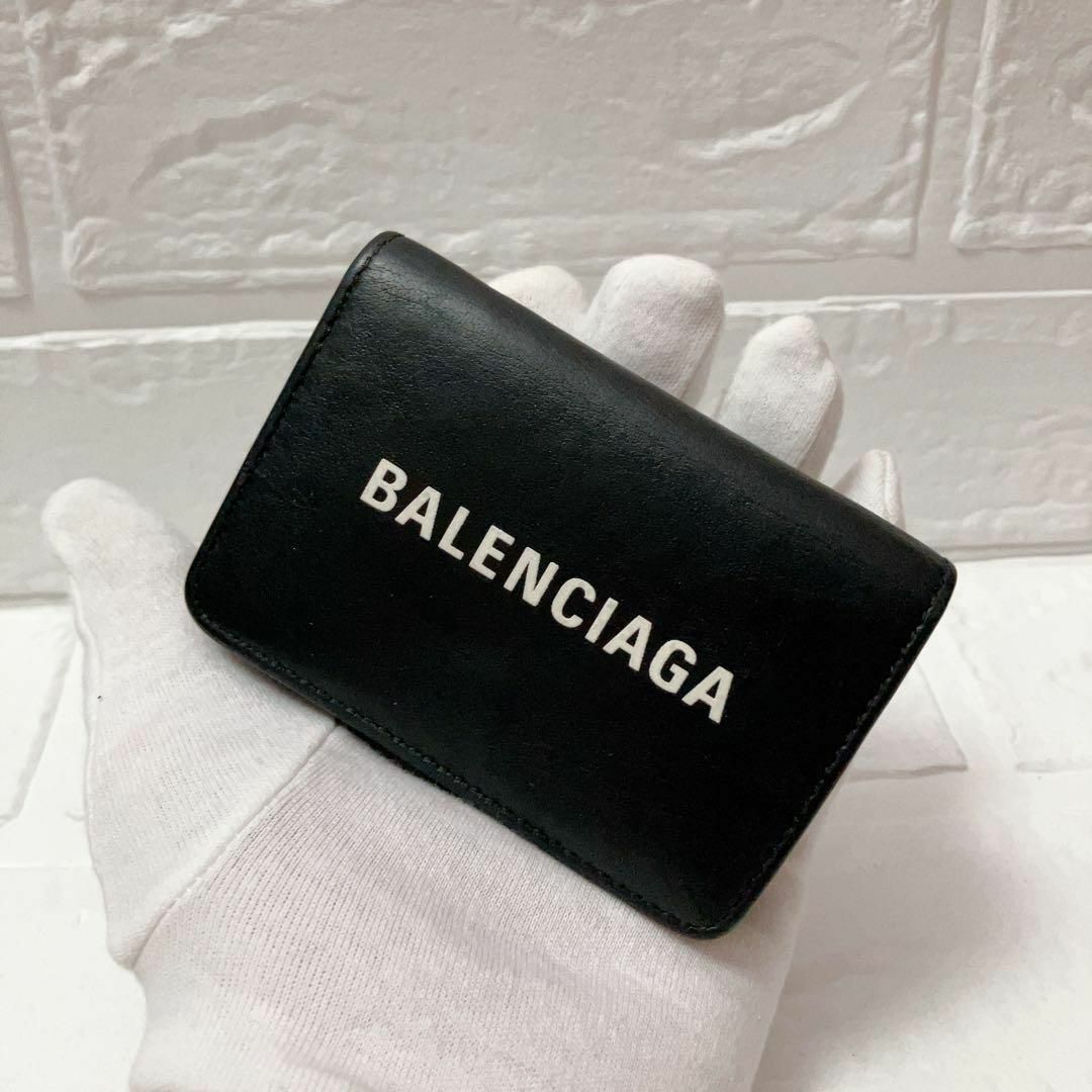 BALENCIAGA バレンシアガ 三つ折り財布 ウォレット レザー ブラック二つ折り