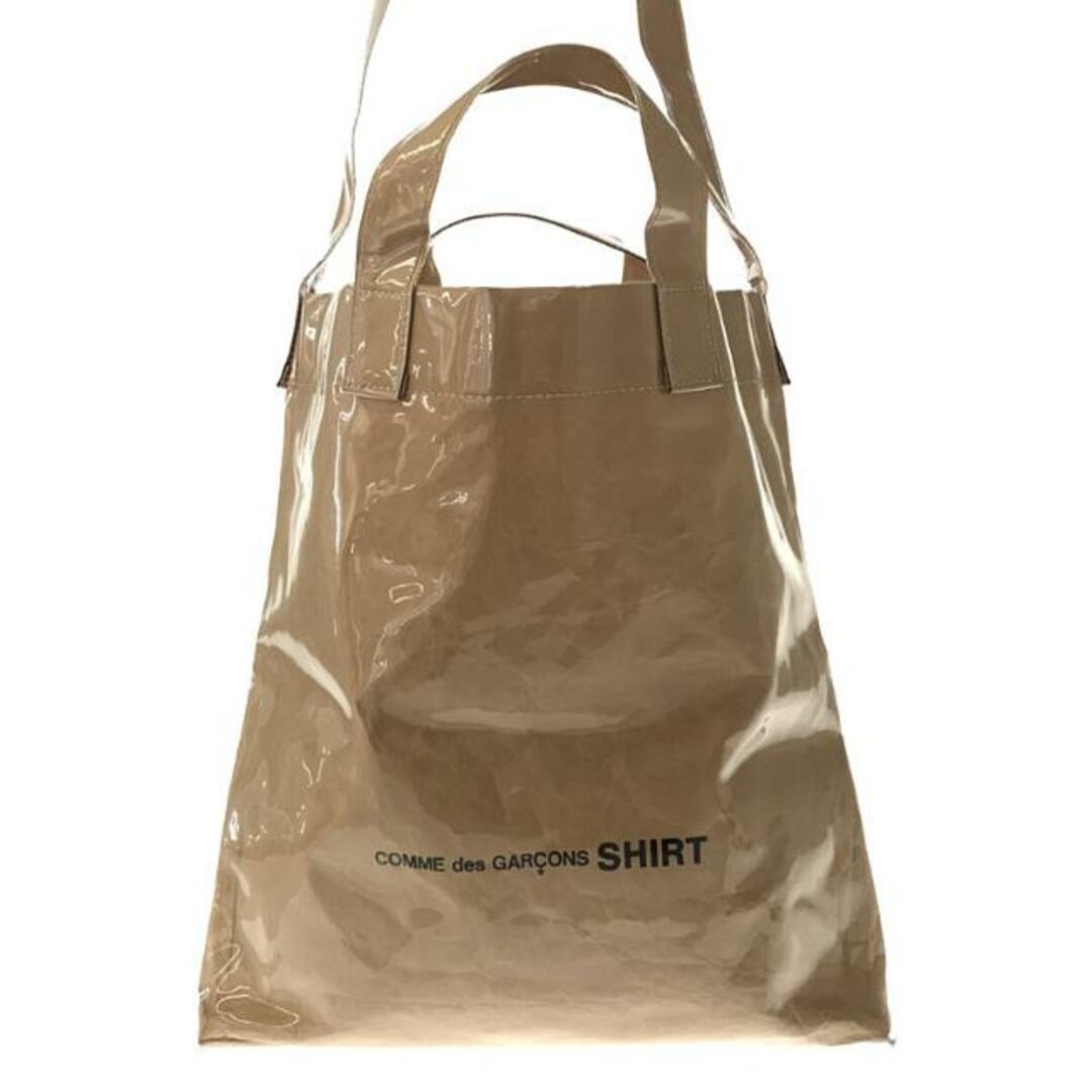 【美品】  COMME des GARCONS SHIRT / コムデギャルソンシャツ | 2way PVC PAPER BAG ペーパー ショルダートートバッグ | ー | ベージュ | メンズ 2