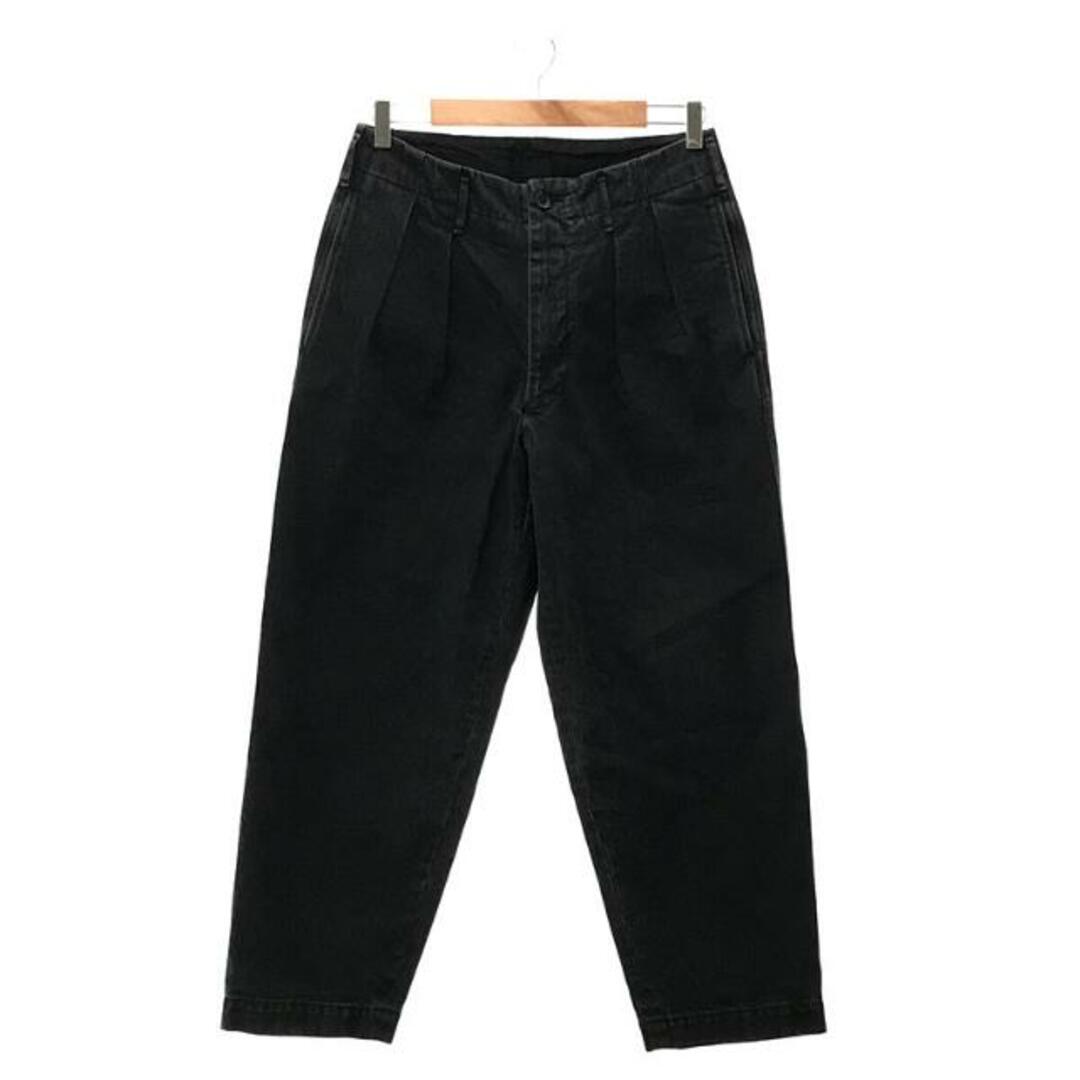 unfil cotton-denim 2tuck trousers