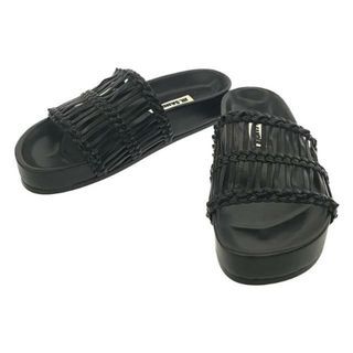 ジルサンダー(Jil Sander)の【美品】  JIL SANDER / ジルサンダー | LEATHER SANDAL 編み込み レザーサンダル | 36 | Black | レディース(サンダル)