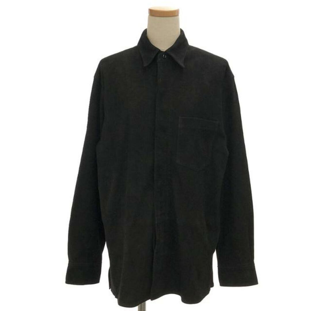 【新品】  NOWOS / ノーウォス | Suede shirt 羊革 スエード レザーシャツ | F | Black | レディーストップス