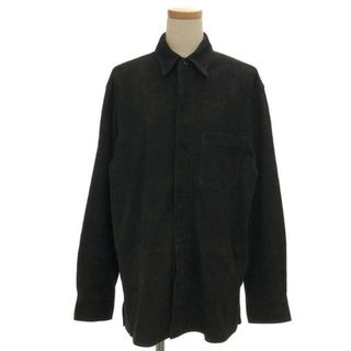 【新品】  NOWOS / ノーウォス | Suede shirt 羊革 スエード レザーシャツ | F | Black | レディース(シャツ/ブラウス(長袖/七分))