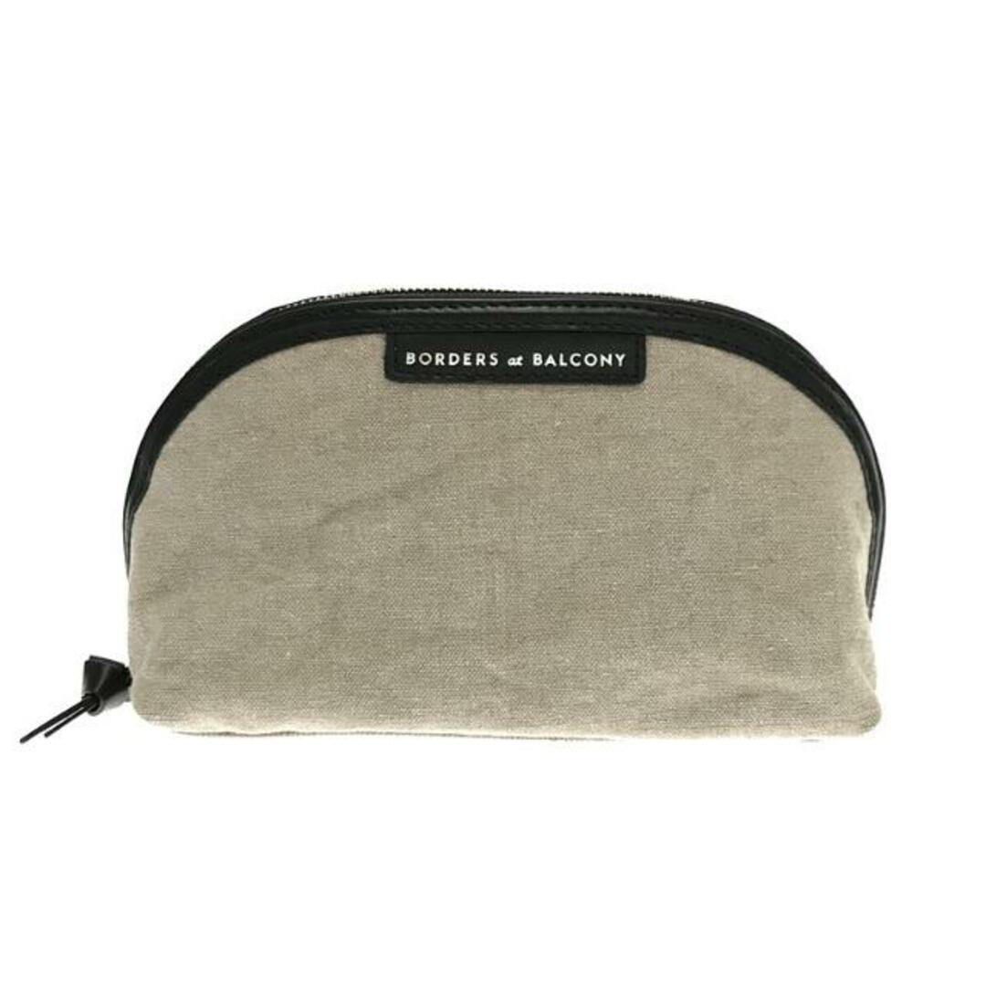 【新品】  BORDERS at BALCONY / ボーダーズアットバルコニー | 2023SS | LINEN MAKEUP POUCH | ベージュ / ブラック | レディース