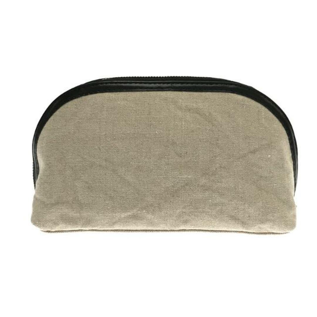 【新品】  BORDERS at BALCONY / ボーダーズアットバルコニー | 2023SS | LINEN MAKEUP POUCH | ベージュ / ブラック | レディース