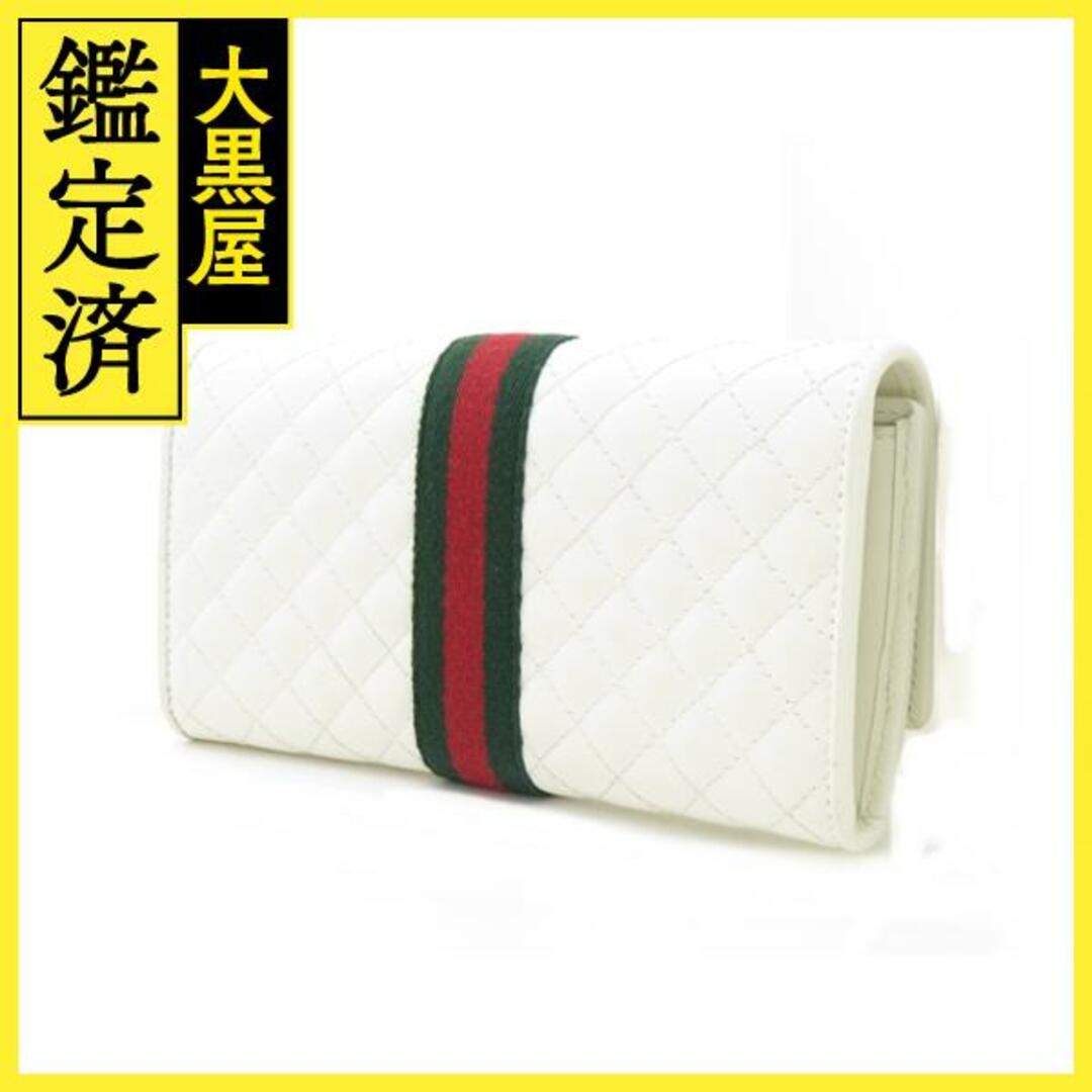 Gucci   GUCCI GGマーモント ZIP長財布 ホワイト／グリーン/レッド