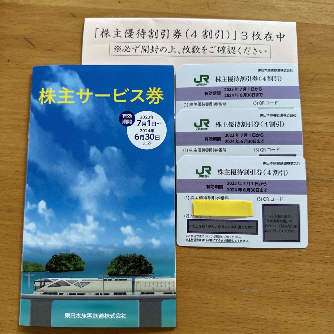 JR東日本株主優待割引券３枚