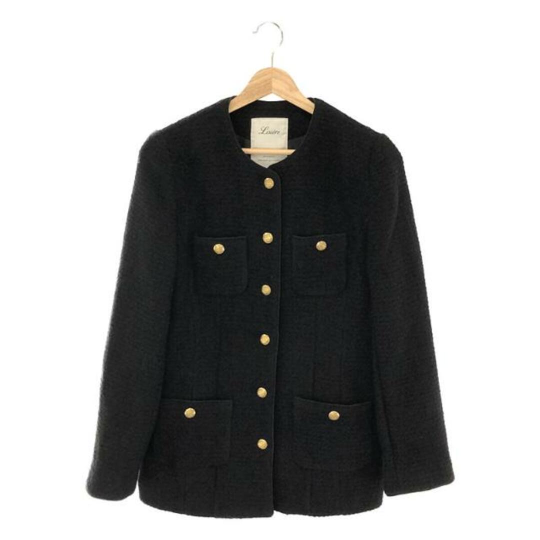 Long Tweed Jacket ロングツイードジャケット ブラック　38引き続き検討させていただきます