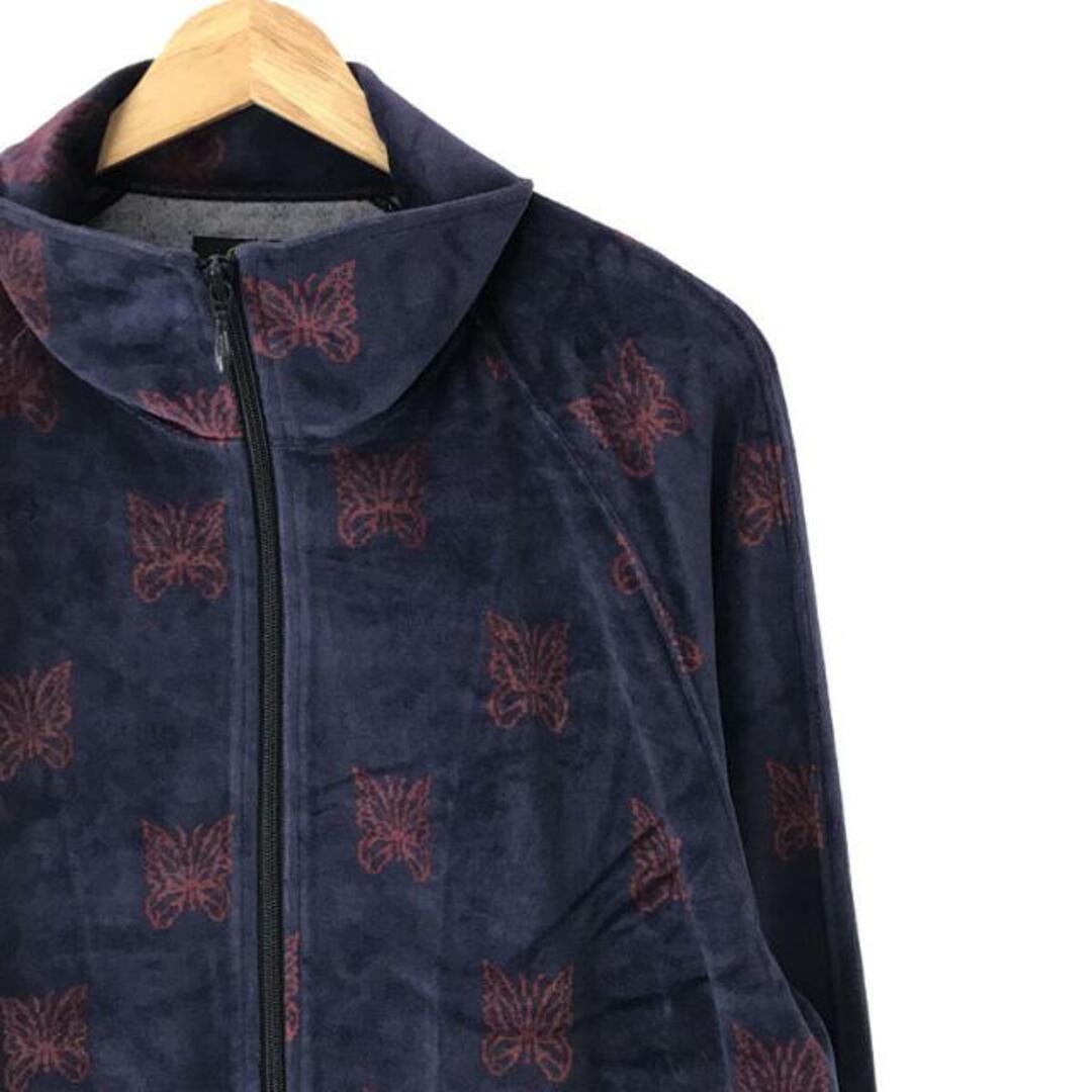 Needles / ニードルス | 2022AW | Track Jacket - C/PE Papillon Velour［LQ237］/ パピヨン  ベロア トラックジャケット | L | Navy/Bordeaux | メンズ