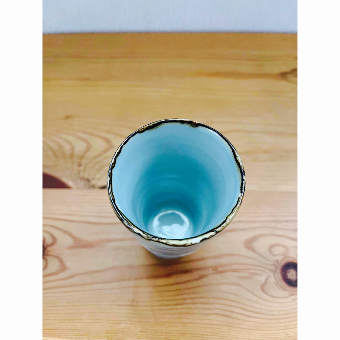 石木文さん コップ 水色スワン タンブラー 鳥 器 陶器 www