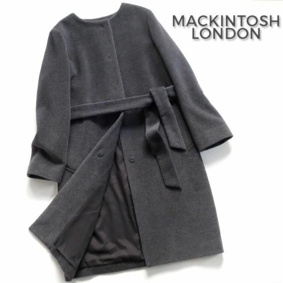 524*極美品 マッキントッシュ ロンドン ノーカラーコート.