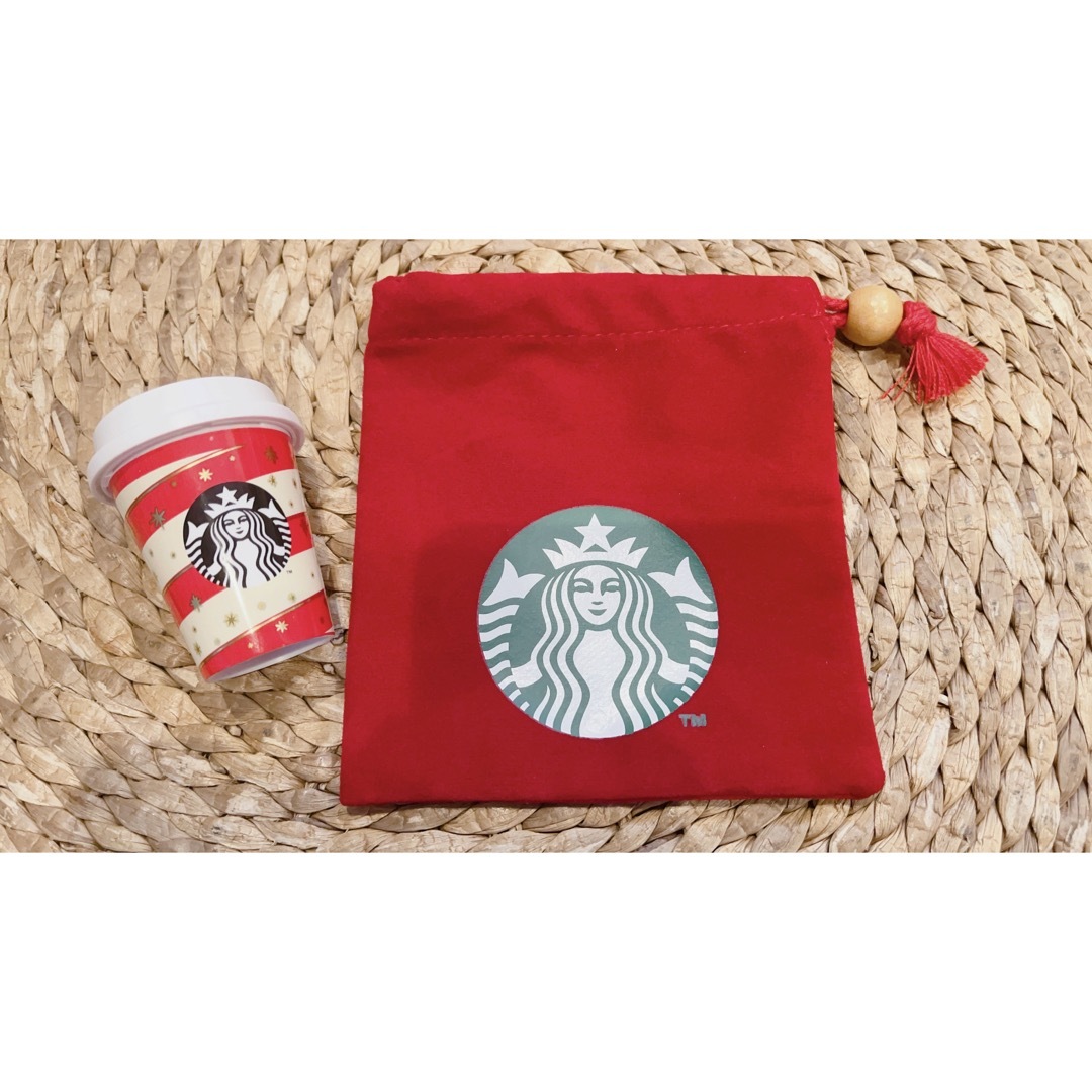 Starbucks(スターバックス)のStarbucks 赤ポーチ&小物入れ ハンドメイドのファッション小物(ポーチ)の商品写真