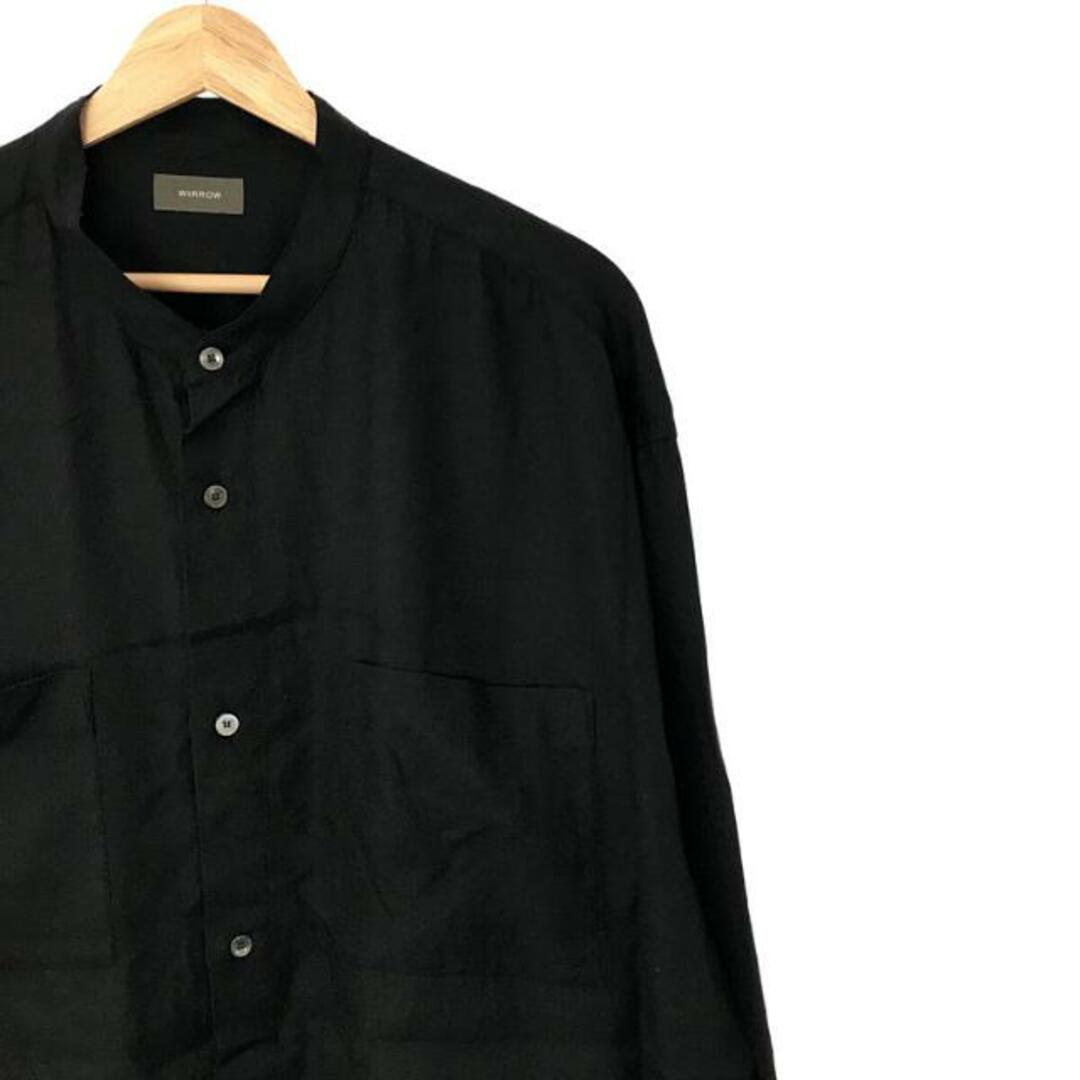 WIRROW / ウィロウ | CUPRO COTTON STAND COLLAR SHIRT キュプラコットン スタンドカラーシャツ | 3 |  ブラック | レディース