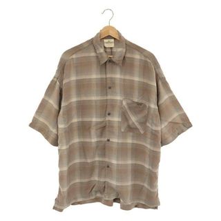 レミレリーフ(REMI RELIEF)のREMI RELIEF / レミレリーフ | アパルトモン別注 CHECK 2WAY SHIRT | F | ベージュ系 | レディース(シャツ/ブラウス(半袖/袖なし))