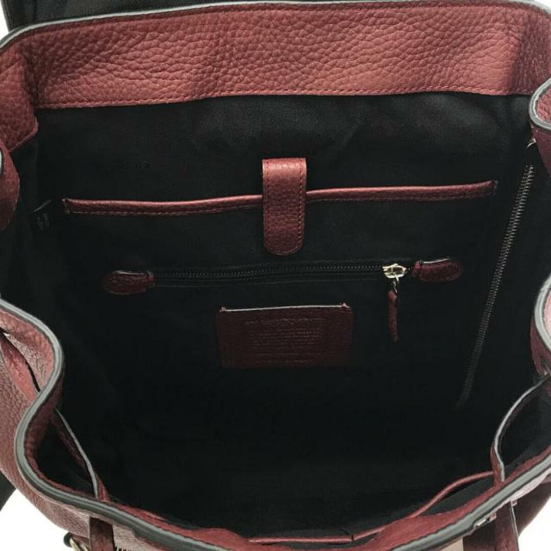 【美品】  COACH / コーチ | 59039 マンハッタン スエード切替 レザーバックパック リュック / 裏地総柄 | ー | ボルドー | メンズ