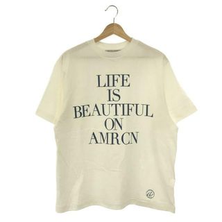 アメリカーナ(AMERICANA)の【美品】  Americana / アメリカーナ | 2023SS | × SALON adam et rope' LIFE IS BEAUTIFUL 半袖Tシャツ | ホワイト | レディース(Tシャツ(半袖/袖なし))