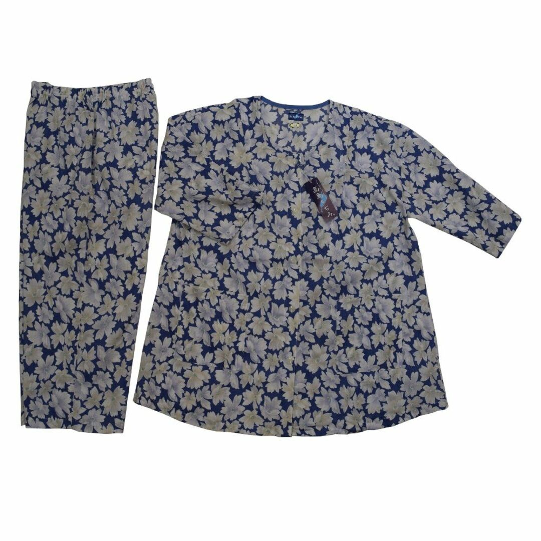 高島ちぢみ パジャマ ＬL 日本製 前開き 上下セット - パジャマ