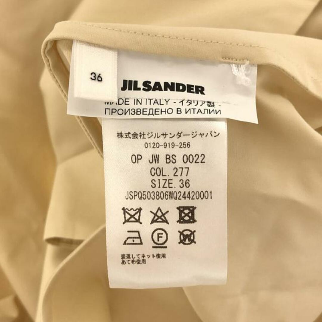 Jil Sander(ジルサンダー)の【新品】  JIL SANDER / ジルサンダー | 滝沢眞規子さん着用モデル / コットン ギャザースリーブ Vネックドレスワンピース | 36 | アイボリー | レディース レディースのワンピース(ロングワンピース/マキシワンピース)の商品写真