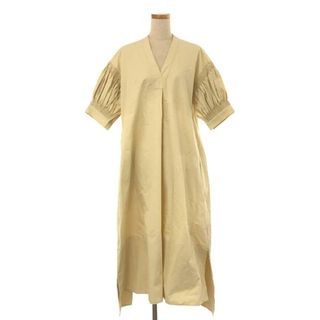 【新品】 JIL SANDER / ジルサンダー | 滝沢眞規子さん着用モデル / コットン ギャザースリーブ Vネックドレスワンピース | 36 |  アイボリー | レディース