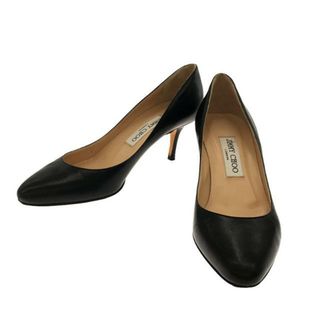 ジミーチュウ(JIMMY CHOO)の【美品】  JIMMY CHOO / ジミーチュウ | レザー ヒールパンプス | 37 1/2 | ブラック | レディース(ハイヒール/パンプス)