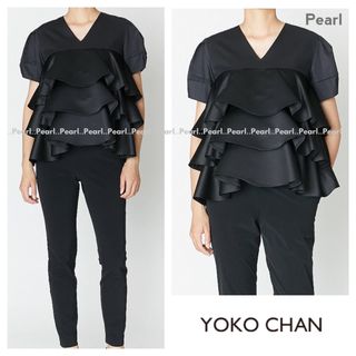 ⭐️未使用⭐️YOKO CHAN 人気完売 パフスリーブラッフルレイヤーブラウス黒