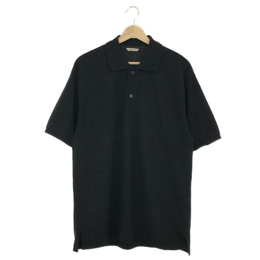 【美品】 AURALEE / オーラリー | Super Fine Cotton Pique Big Polo ポロシャツ | 5 | ブラック |  メンズ | フリマアプリ ラクマ