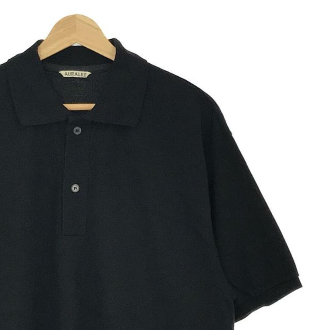【美品】 AURALEE / オーラリー | Super Fine Cotton Pique Big Polo ポロシャツ | 5 | ブラック | メンズ 【美品】 AURALEE / オーラリー | Super Fine Cotton Pique Big Polo ポロシャツ | 5 | ブラック | メンズ