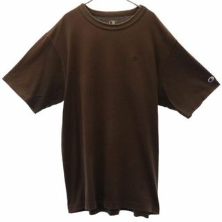 チャンピオン(Champion)のチャンピオン ロゴ刺繍 半袖 Tシャツ XL ブラウン Champion ワッペン メンズ 【中古】  【230827】(Tシャツ/カットソー(半袖/袖なし))