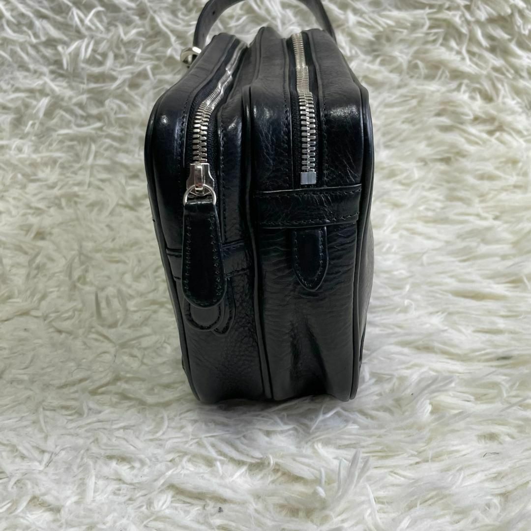 三陽山長 レザークラッチバッグ シボ革 イタリアンレザー 日本製 ブラック