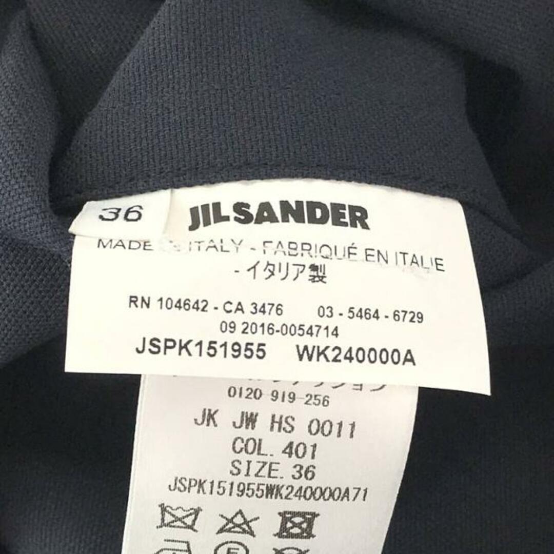 【美品】 JIL SANDER / ジルサンダー | コットン ノーカラー ショートスリーブ ジャケット | 36 | ネイビー | レディース