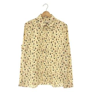 ジルサンダー(Jil Sander)の【新品】  JIL SANDER / ジルサンダー | silk 100% シルク 総柄 フライフロント レギュラーカラーシャツ | 34 | アイボリー | メンズ(Tシャツ/カットソー(七分/長袖))