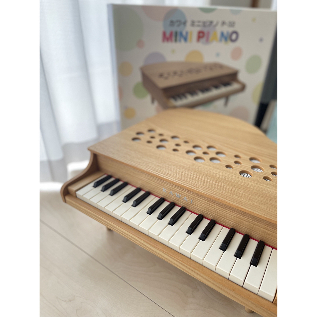 KAWAI カワイ ミニピアノ 木目 ナチュラル キッズ/ベビー/マタニティのおもちゃ(楽器のおもちゃ)の商品写真