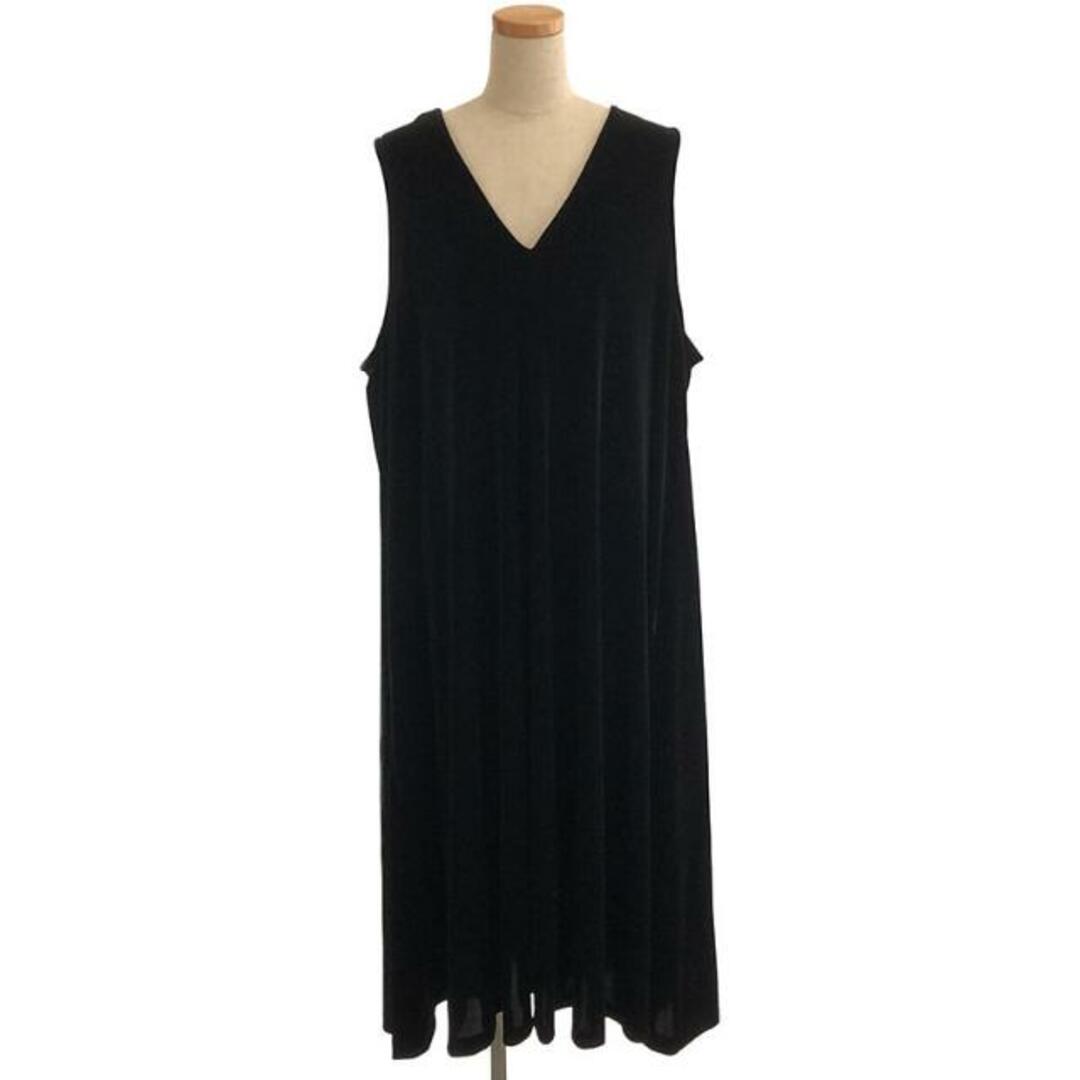 【美品】  foufou / フーフー | THE DRESS #16 no-sleeve velour one piece ワンピース | 1 | ブラック | レディース